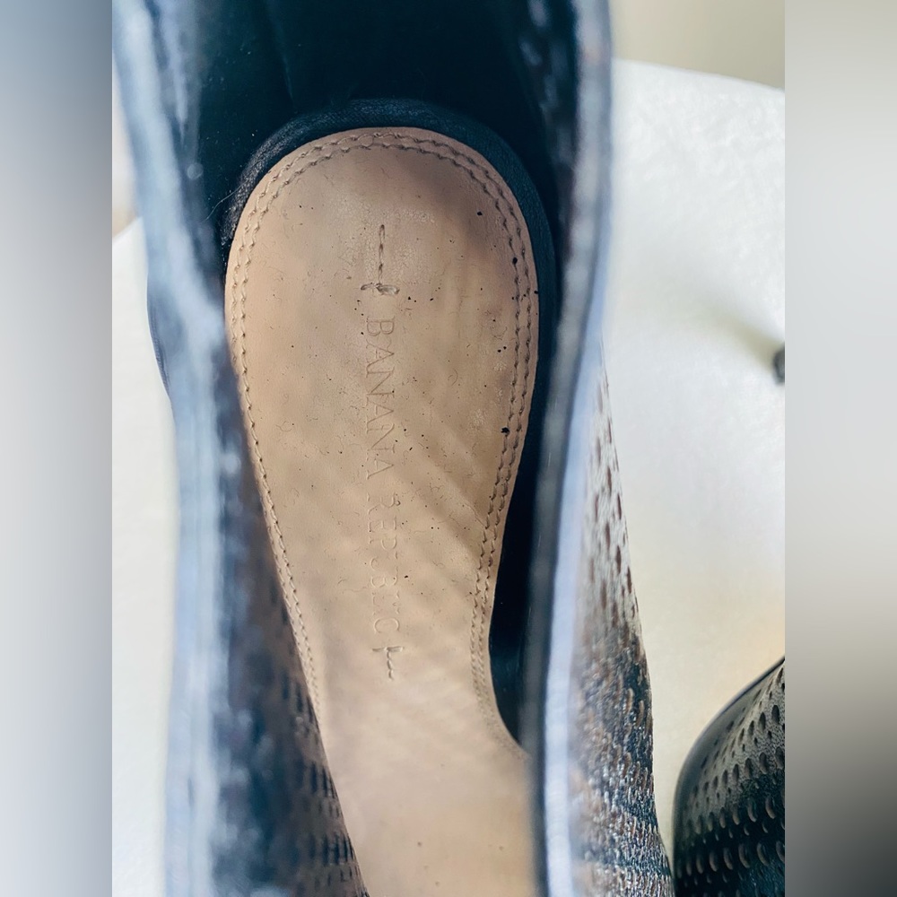 Banana Republic Black Perforated Leather Booties - Picture 2 of 11